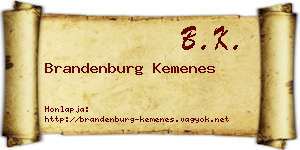 Brandenburg Kemenes névjegykártya